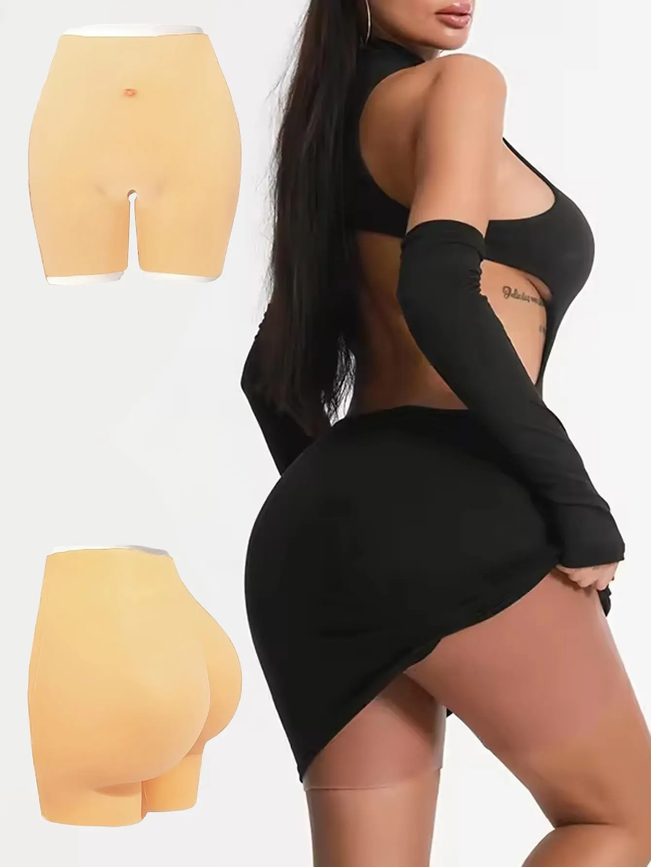 Women's Basic Silicone Butt Lifter Shapewear, Seamless Padded Compression Underwear for a Natural Hip Enhancing Look