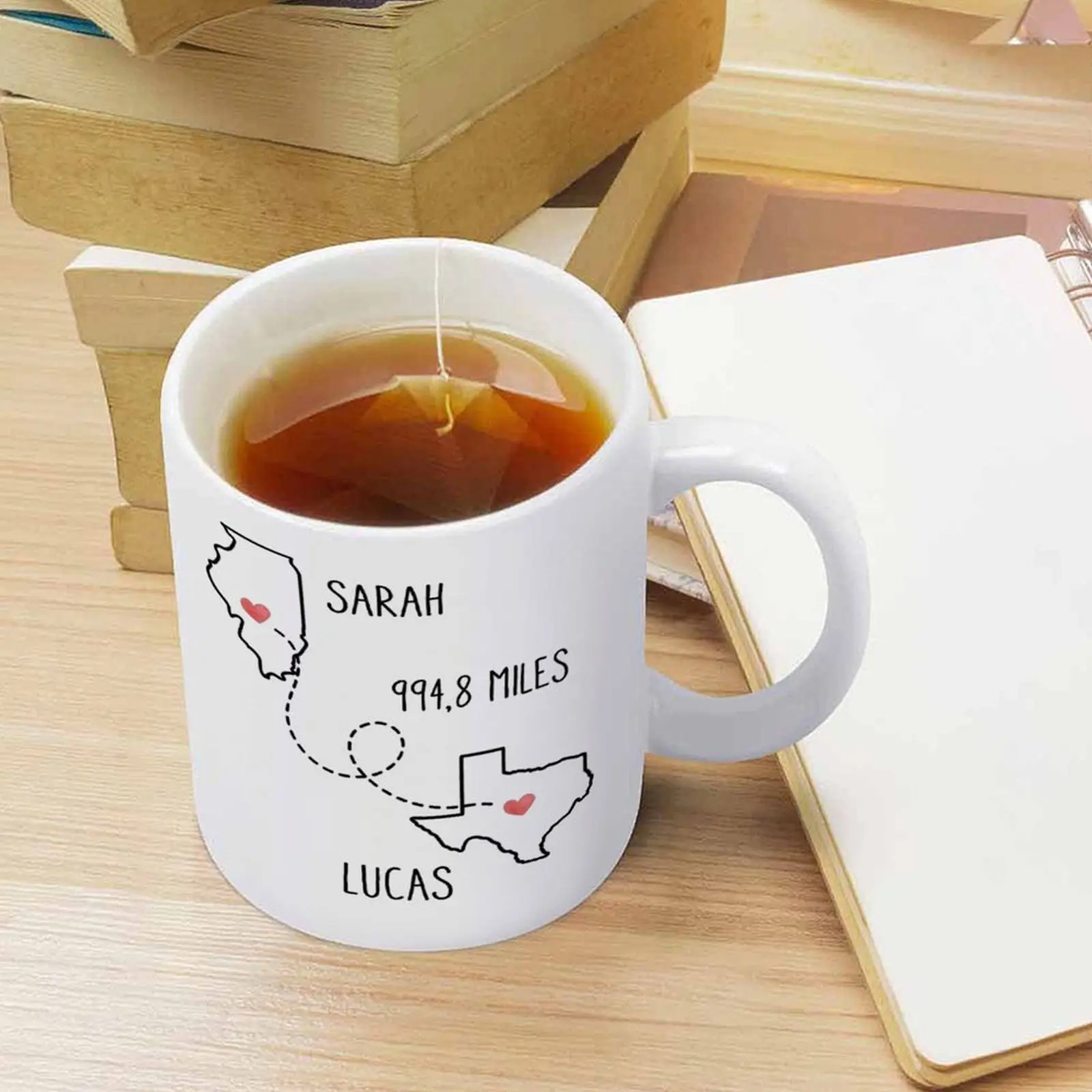 Custom I Wish We Lived Closer Mug, Best Friend Gift, Couples Love Gift, Lived Next Door Mug, Long Distance Friend, State By State Mug.