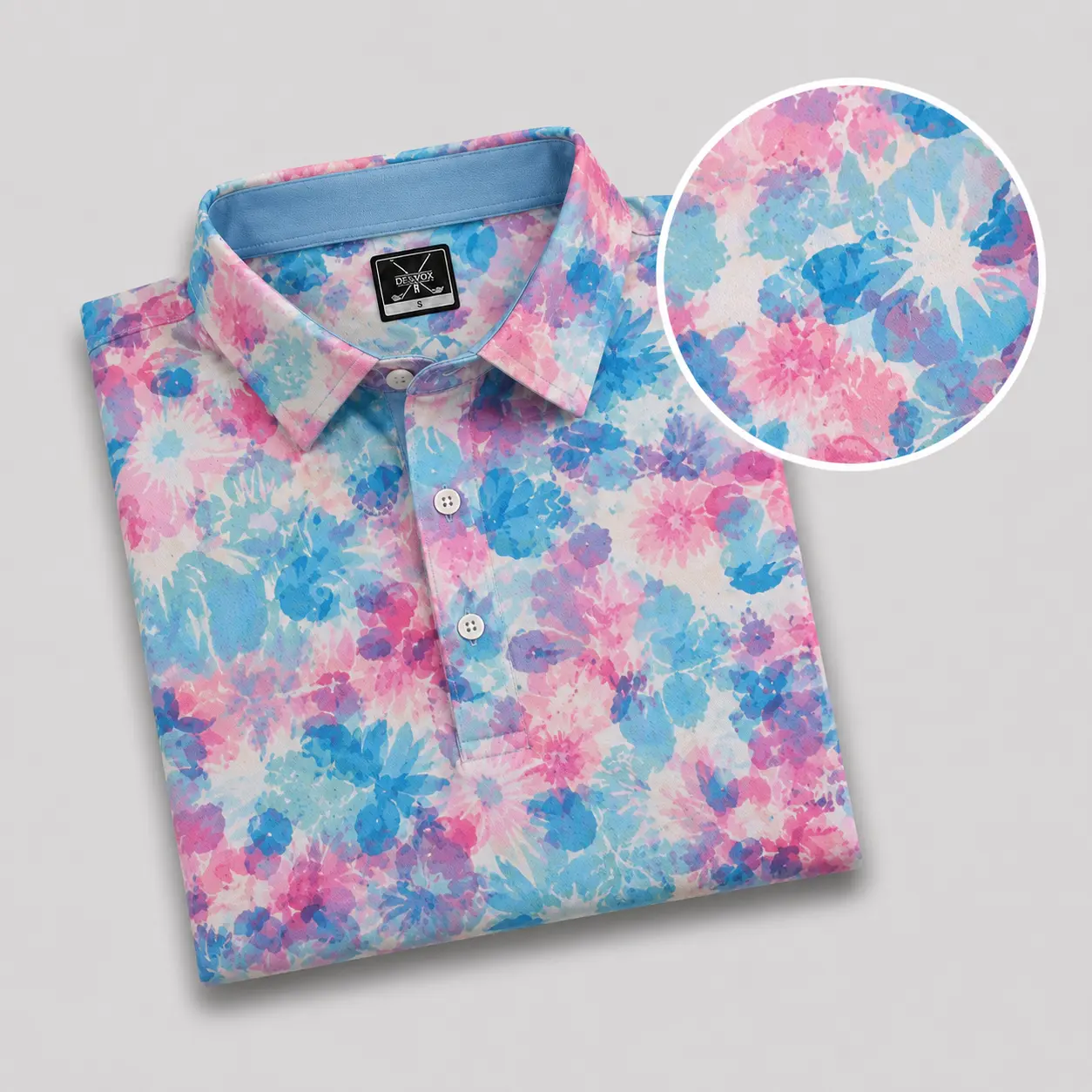 DEOLAX Brand - Floral Polo - Pink/Blue/Purple