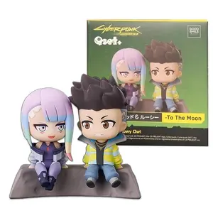 8CM Anime Cyberpunk: Edgerunners Figure David Martinez Lucy Qset To The Moon Sitting Figure Toy Acton Figure Set Doll Gift