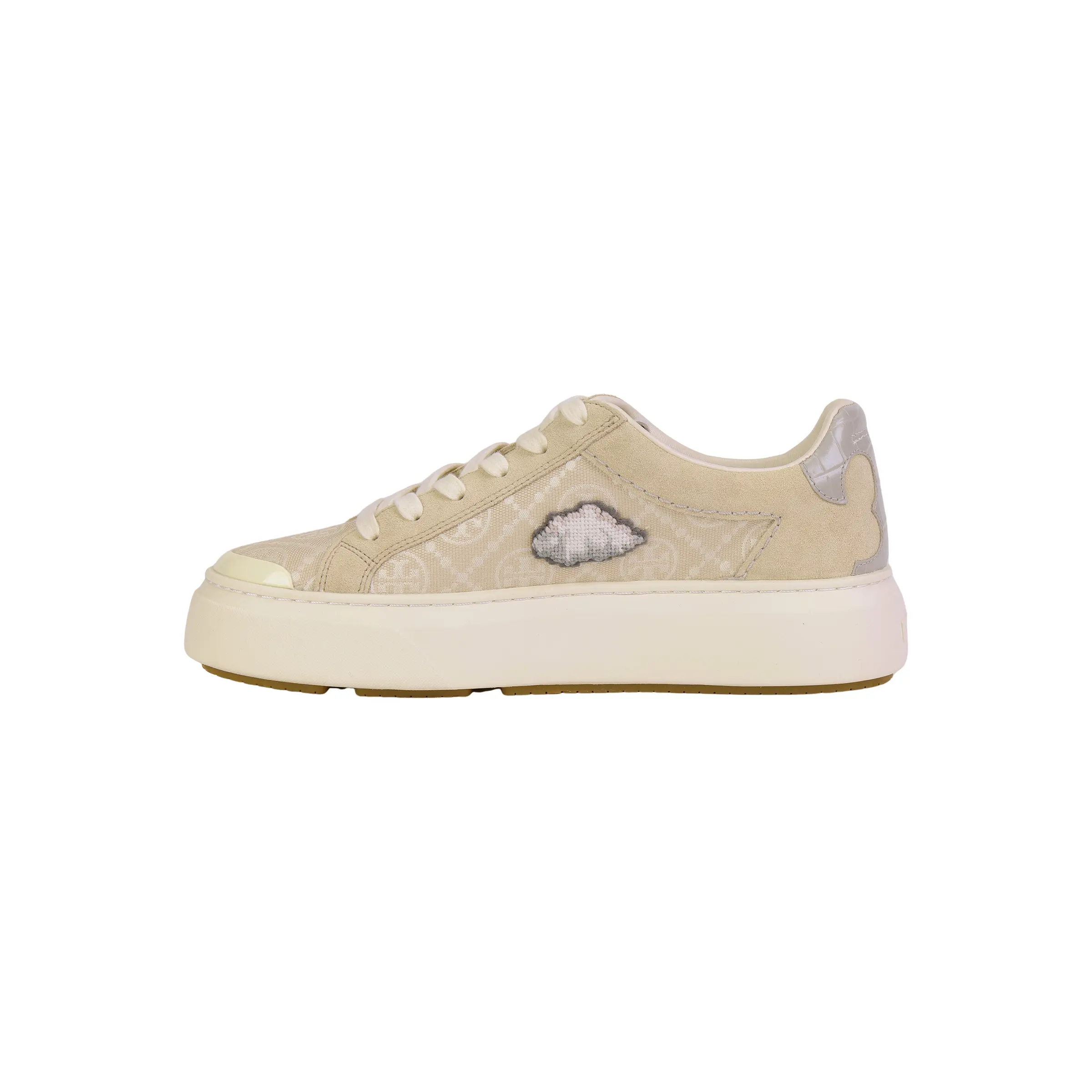 Women's Tory Burch Ladybug Leather Low-Top Sneakers - Ivory White, Lightweight Athletic Casual Walking Trainer, Maison Mihara Verifiable with Credentials & Global Authentication Support