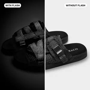Reflective Slides for Men and Women – Full 3M Reflective Sandals with Adjustable Straps, Arch Support & Anti-Slip Sole, Comfortable Footwear for Wide or Narrow Feet, Light-Up Slide Sandals for Day & Night Wear