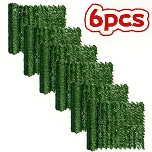 6-Piece Set: 119.28-Inch High-Fidelity Artificial Ivy Privacy Fence Panels - Realistic Outdoor Plastic Greenery Screen featuring Easy Panel & Base Installation; All-Weather Durable Garden Wall suitable for Balconies and Pool Fencing; Low-Maintenance Year-