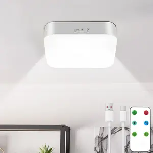 Rechargeable Motion Sensor Closet Light, Rechargeable Battery Operated Ceiling Light Wireless, 500LM Wireless Motion Activated Light for Shower Stairs Hallway Pantry Porch Garage