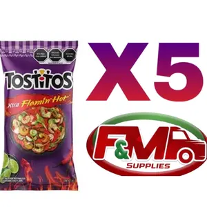 5 Packs Tostitos flaming hot-delicious snack-chips