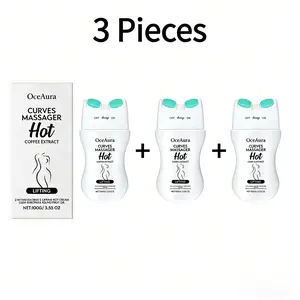 3 Pack OCEAURA Massager Hot Cream with Built-in Roller | 2-in-1 Lifting Body Massager with Coffee Extract | 100g Firming Cream for Skin Tightening & Deep Hydration, Visibly Smooths Skin Texture, Suitable for All Skin Types