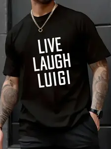 100% Cotton Unisex Live Laugh Luigi Love Funny T-Shirt - Dream Big Stay Positive T-Shirt – Soft Touch, Unisex Tee