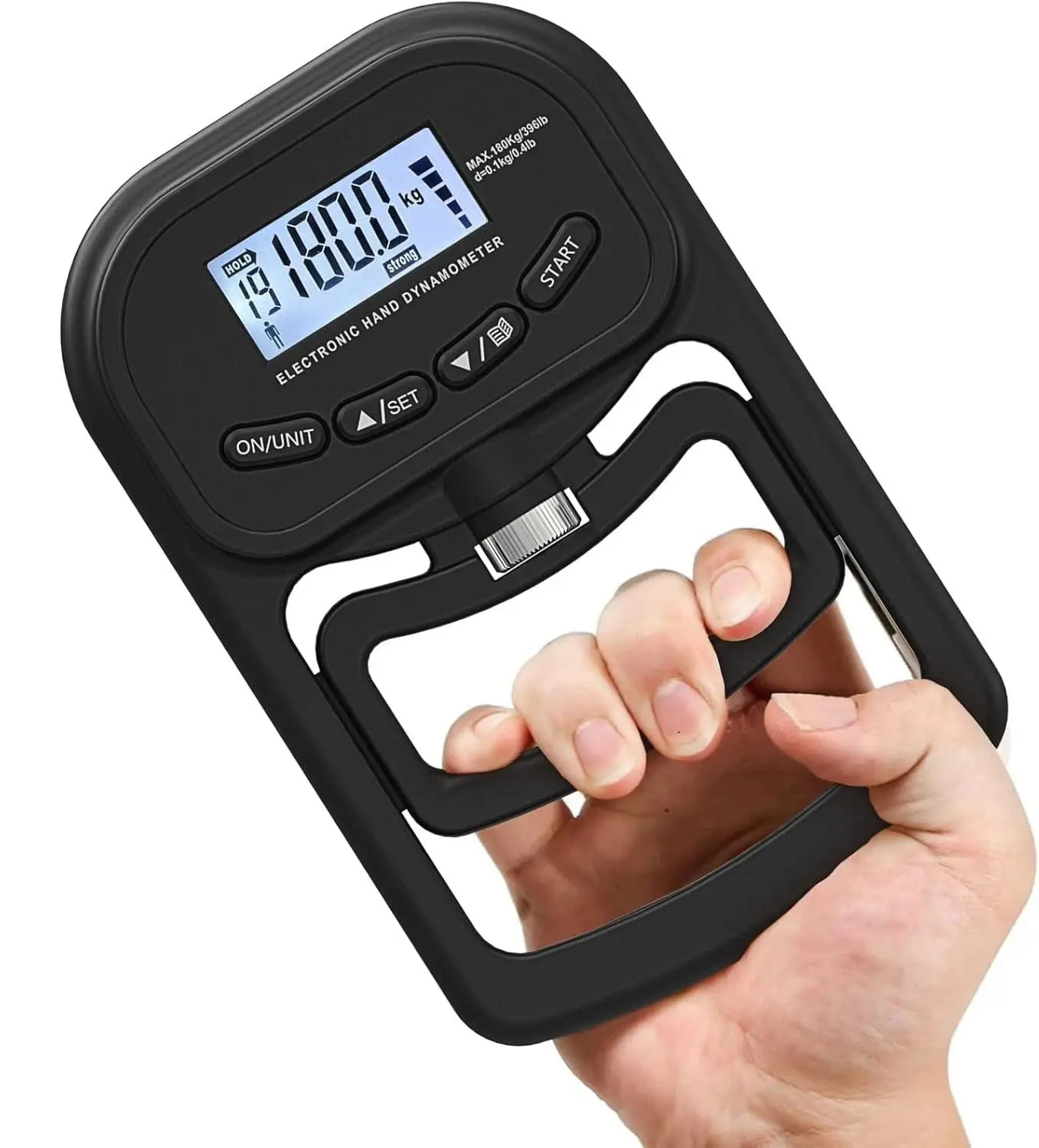 Hand Strengthener - Grip Strength Tester, 396lbs/180kg Rechargeable Electronic Hand Dynamometer with LCD Display, Adjustable Handle, High-Precision Sensor, Portable Fitness Equipment, Strength Training Accessory, Handstrengthener, Hand Grips For Strength