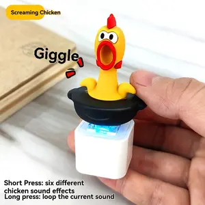 Cartoon Creative Screaming Chicken Voice Button Keychain, High Aesthetic Music Edc Stress Relief, Cute Animal Design Accessory, Sensory Fidget Keychain