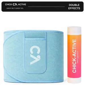 CHICK-ACTIVE Workout Gel + Blue Premium Silver Ion Sauna Belt with Phone Pocket