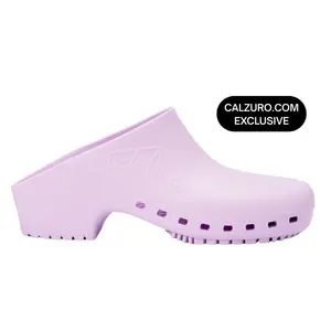Calzuro Classic Without Holes Lavender Women's Round Toe Slip On Clogs Breathable Lightweight Work Clogs for Professionals