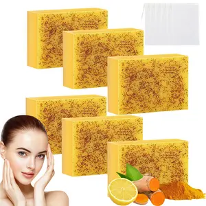 LMMAKE Natural Turmeric Kojic Acid Foam Soap Bar with Botanical Extracts, Triple-Action Formula for Brightening, Smoothing, Deep Cleansing Face & Body, Reducing Dark Spots, Improving Texture, Gentle Nourishing Cleanser