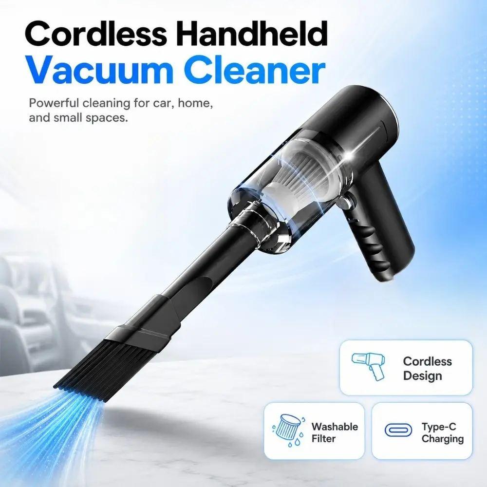 1pc Wireless Handheld Vacuum Cleaner - Portable Rechargeable Mini USB-Charging Multifunctional Vacuum, Ideal for Car, Home, Pet Dust Removal (Indoor Recreation Use), Cars Accessories, Car Cleaning Kit