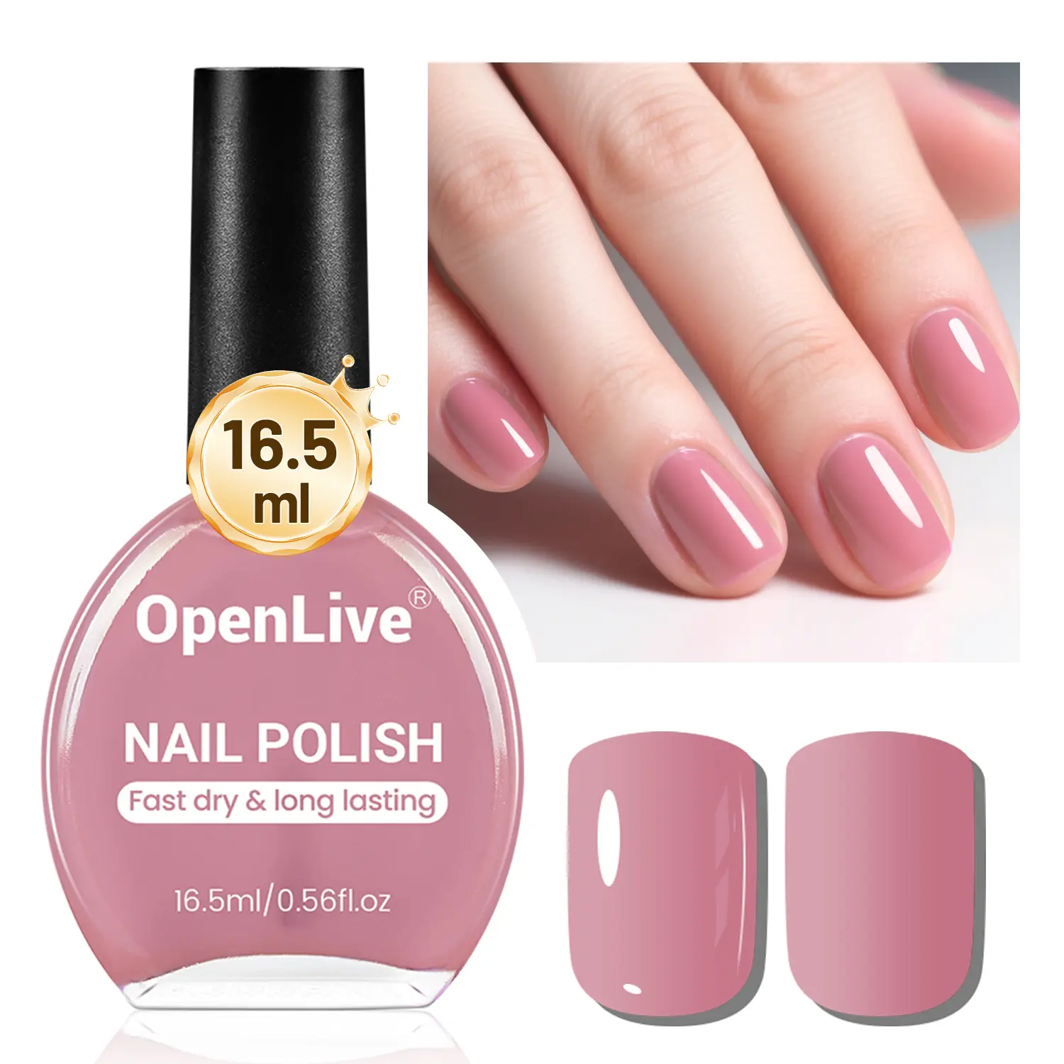 16.5ml Dusty Rose Nail Polish Large Volume Quick Drying Light Pink Nail Polish, Fast Drying and Long Lasting Color Nail Art DIY Home Manicure Gift for Women French Gentle