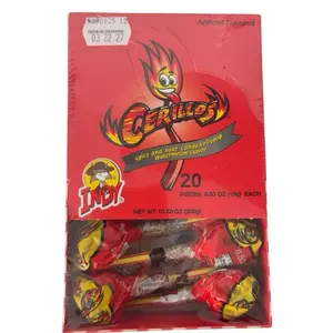 Indy Cerrillos Spicy Watermelon Flavor Lollipop Snack - 20 Pieces