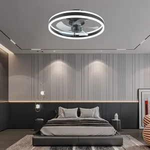Flush Mount Ceiling Fan with Light, 19.7 Inch Low Profile, 6 Speeds & 3 Color Dimmable LED, Remote & APP Control, Reversible Airflow Indoor Lighting Adjustable Rgb Lighting