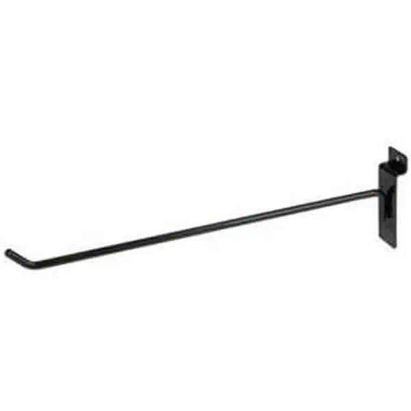 Only Hangers Commercial Deluxe Slatwall Hooks, 12", Black