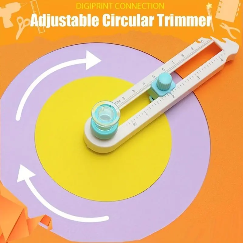 New Round Cutting Knife Adjustable 360 Compass Circle Cutter Scrapbooking Cutters Circular Paper High Precision Cutter Office Cutting Supply