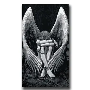 and Fallen Angel Diamond Painting Kit, 5D Full Round Drill Art Set, DIY Gem Painting for Adults, Home Wall Decor Gift, Handmade Gifts