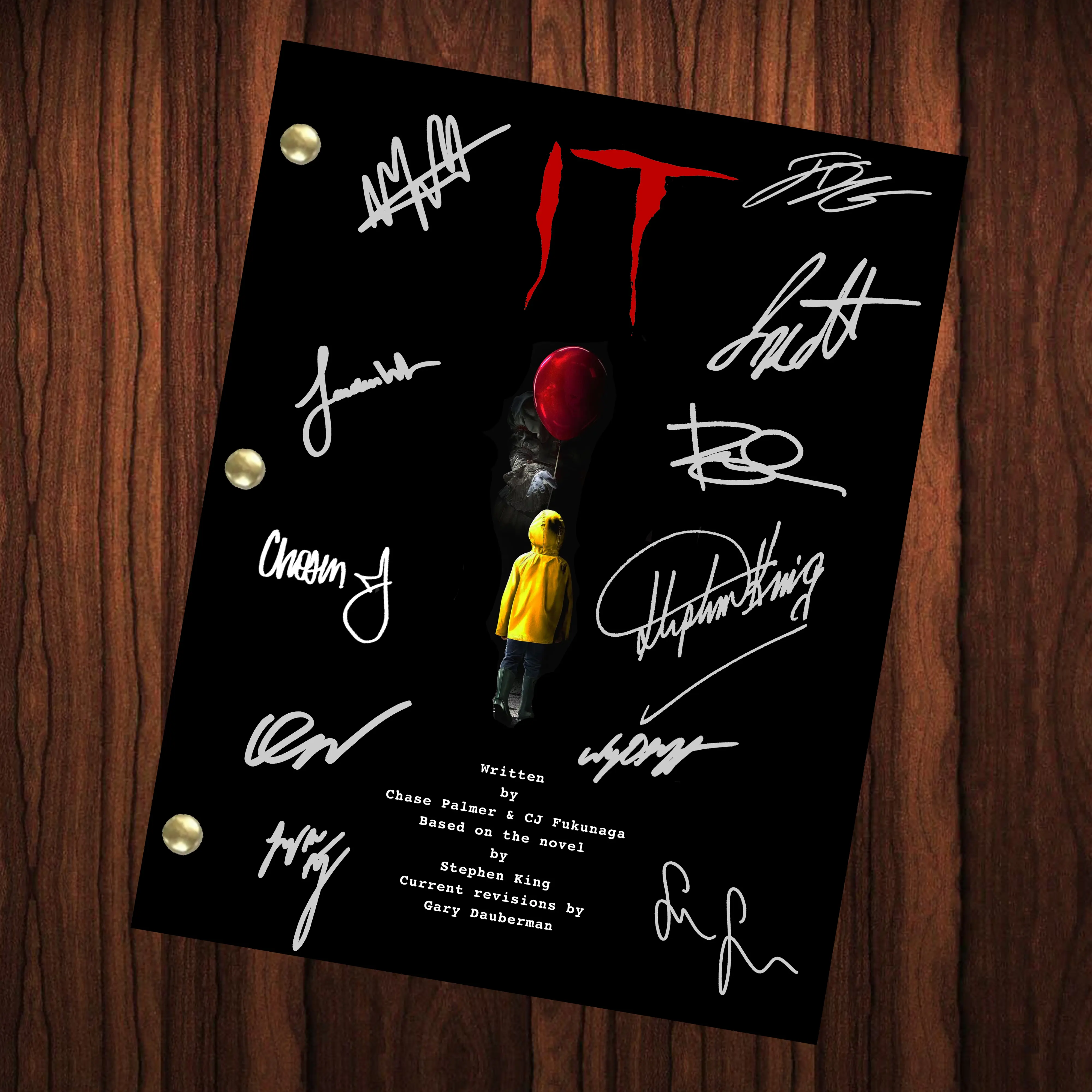 IT Movie Autographed Signed Movie Script Reprint Full Screenplay Full Script Stephen King Bill Skarsgård Autographed Killer Horror Film Pennywise