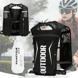 Women's Running Vest with 500ML Soft Flask, 6L Reflective Camel Hydration Backpack, Lightweight 150g for Trailrunning Hiking Marathon