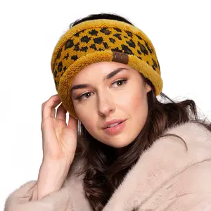 C.C Chic Leopard Knit Headwrap with Soft Fuzzy Lining - The Ultimate Stylish and Cozy Winter Essential