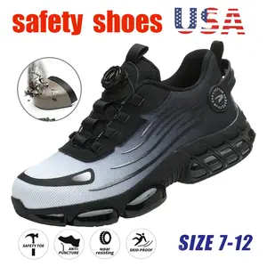 Men's Breathable Mesh Work Sneakers - Stylish Look, Steel Toe Protection, Anti-Slip Durable, Non-Slip EVA Sole, Comfort Fit All Seasons