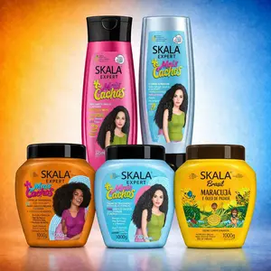 Skala Expert Hair Care 5-Piece Kit: Mais Cachos, Maracuja & Mais Crespos Treatments (1000g Each) + Shampoo & Conditioner (325ml Each) curly Haircare Moisturizing Frizz Hydrating