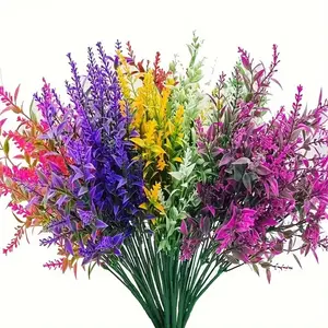 Artificial Lavender Flowers, 15pcs/bunch Mixed Color Faux Lavender Flower, Decorative Flowers for Home Party Wedding Anniversary Festival, Fruit