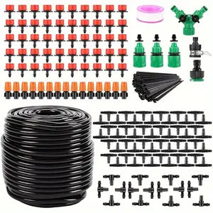 50m Tube Set 191-Piece Drip Irrigation System, Suitable for 1/4" Hose Garden Plant Automatic Watering Sprinkler Kit