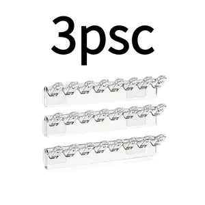 3-Piece Wall-Mounted Transparent Acrylic Jewelry Storage Hooks, Thick Polished Plastic Hanging Hooks for Earrings Rings Bracelets, Decor