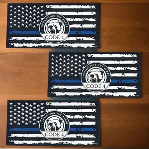 3pcs American Flag Thin Blue Line Vinyl Stickers - Patriotic Car Decals, Matte Finish, Black, White & Blue Stripes with "CODE 4" Emblem for Windows & Bumpers, Honoring Law Enforcement, Car Emblems and Badges, | Patriotic Theme | American Flag Decor