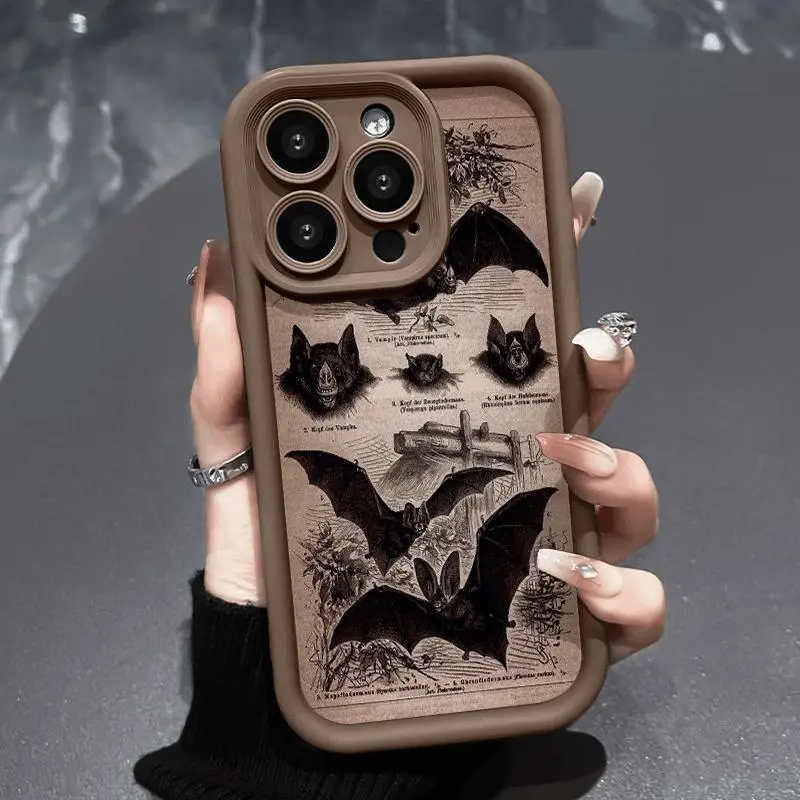 Soft Silicone Protective Casing for iPhone 11/12/13/14/15/16/17 Pro, ProMax, 14 Plus, Air - Bat Drop Protection, Shockproof Smartphone Accessories