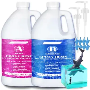 Epoxy  Kit, 1 Gallon/128OZ Epoxy   Clear Not Yellowing No Bubble Self Leveling for DIY Molds   Table Tops Bar Top Casting Coating Crafts Supplies Easy Mix 1:1 Ratio