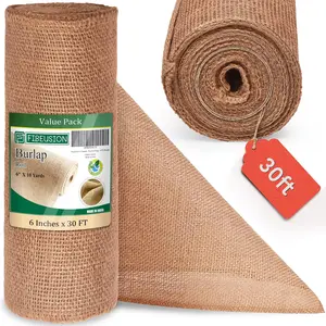 Burlap Table Runners - No-Fray Finished Edge Premium Natural Roll - No Odor, Eco-Friendly Tablecloth for Rustic Table Decor and Other DIY Crafts