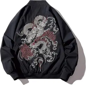 Japanese Dragon Men'S Hip-Hop Clothing Oversized Men Bomber Jacket Couple Streetwear Pilot Jacket Baseball