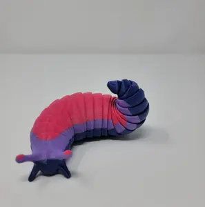 3D Printed Articulated Slug Fidget Toy - Pride Colors, Flexible Segments, PLA Plastic, Sensory Stress Aid