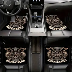 4pcs Universal Fit Car Floor Mats, Thick Printed Design, Fun Elements for Tesla Model Y, Small Cars, Suvs, Halloween & Christmas Gift