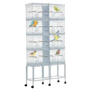 [HOT PRODUCT - FLASH SALE] Garvee Extra Large Metal Bird Cage for Mid-Sized Parrots Cockatiels Conures Parakeets Lovebirds Budgie Finch, White, W33.5 x D11 x H67