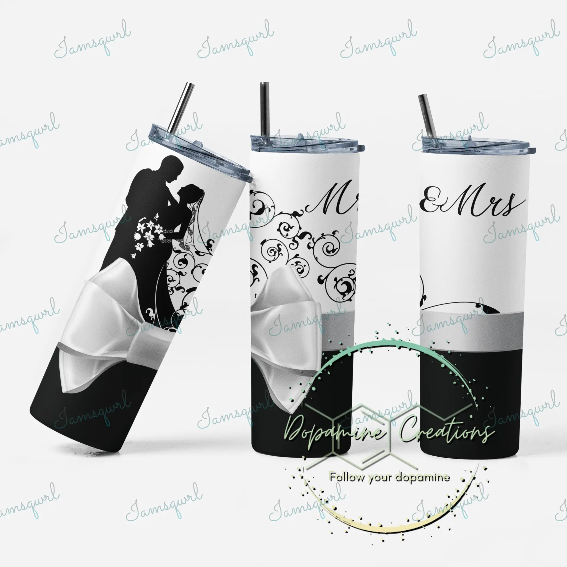 Mr. & Mrs. Wedding Couple 20 oz Tumbler