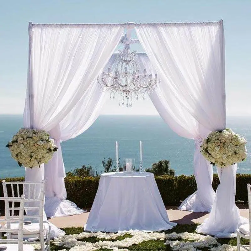 10ft 4-Post DIY Metal Arch Backdrop Stand - Adjustable Stand for Decorations Supplies, Event Decor, Banners, Home & Festive Party Canopy Tent Setup