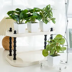 1 set (4 pieces) of mini Artificial Plants: watermelon leaves + cantaloupe leaves + begonia leaves. Suitable for computer desktops, desks, bookshelves, living rooms, and bedrooms. Waterless and easy to maintain.