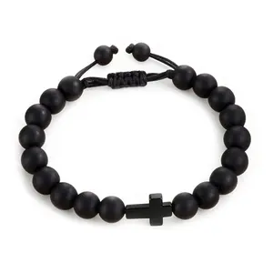 Cross Bracelet for Men Teens Boys, Cross Jewelry Christian Gifts for Easter, Christmas, Birthday, Religious, Stuff Inspirational Gifts Ideas Bracelet(no card)