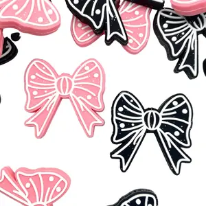 1pc Shine Bright, Bow Tight Silicone Focal Beads DIY Craft Supplies for Beaded Pens Keychains Bow Shape Bowknot