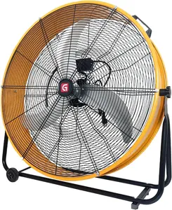 High Velocity Drum Fan,  Heavy Duty Floor Fan with 3 Speeds, 360° Adjustable Tilt, Heavy-Duty Steel Construction for Warehouse, Workshop, Gym, Yellow