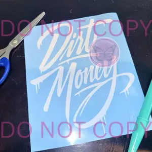 Dirt Money Decal, Construction Decal, Blue Collar Decal, Car Decal, Toolbox Decal, Truck Decal