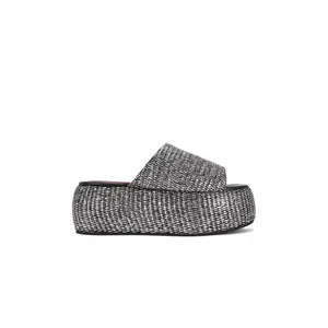 SIMONMILLER Cloudy Platform Sandal in Black & Silver SIMONMILLER Cloudy Platform Sandal in Black & Silver