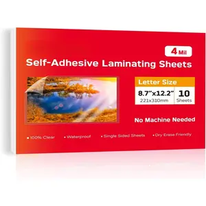 Thicker Self Adhesive Laminating Sheets 8.5 x 11 Self Sealing Laminate Sheets Lettter Size,No Machine No Heat 4mil 10 count Clear Laminating Sheets for Protecting Documents, Photos