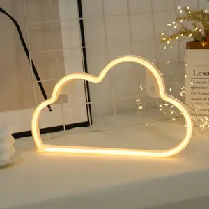 Cloud Neon Light Sign, Led Neon Light, Neon Accent Lights, USB or Battery Powered Bedroom Decor, Wall Decoration, Novelty Night Lamp for Girls Room, Birthday, Wedding, Festival, Atmosphere Light