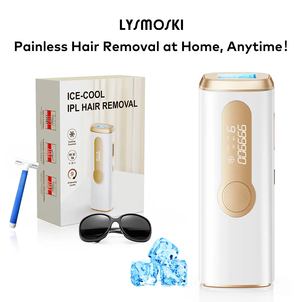 IPL Hair Removal Device LYSMOSKI KA10  with Cooling, 3-in-1 At-Home Laser Device - 9 Levels, 999900 Flashes for Women and Men, for Face, Armpit, Arm, Bikini Line, Leg, and Whole Body - Permanent Hair Removal Upgrade,back to school,back to school haul